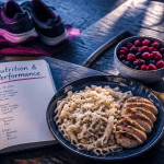alimentation course a pied plat poulet pates fruits gourde