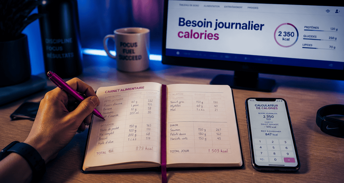besoin journalier calories calcul sur carnet et smartphone