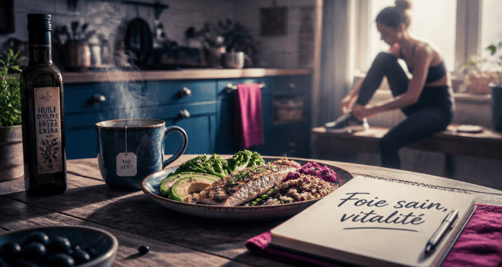 eliminer la graisse du foie avec alimentation saine et exercice