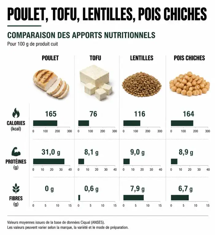 Comparatif nutritionnel des protéines végétales pour maigrir : calories, protéines et fibres