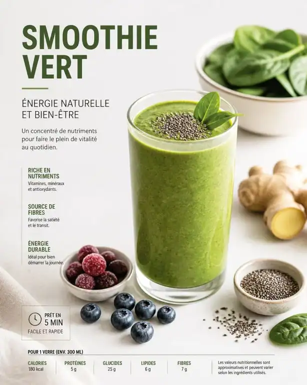 Smoothie perte de poids sain aux fruits et légumes frais