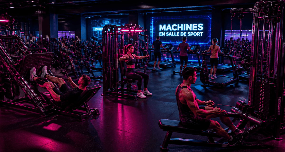 machine en salle de sport avec sportifs