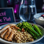 maigrir du ventre alimentation, assiette poulet quinoa légumes