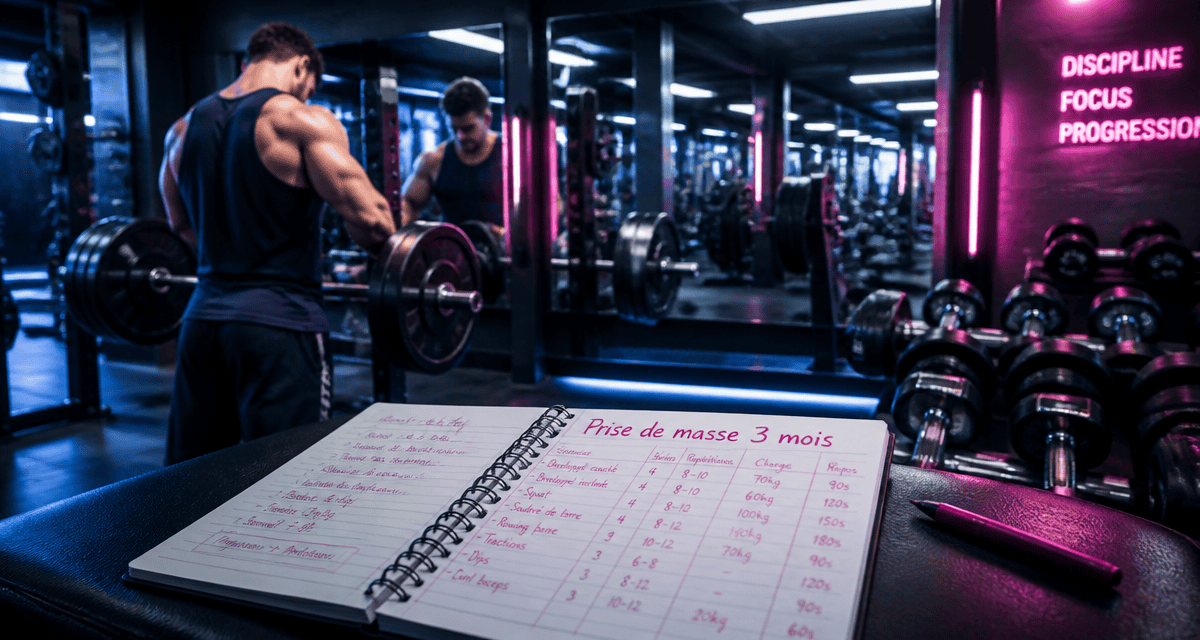 prise de masse 3 mois jeune homme salle de sport