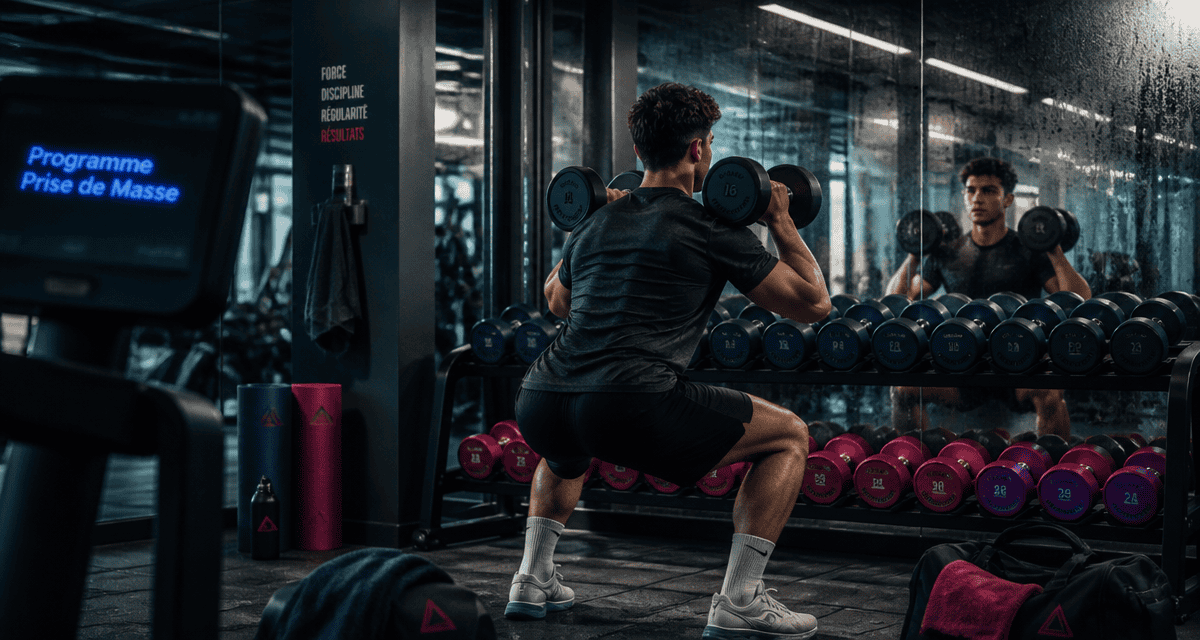 programme prise de masse debutant squat haltere salle