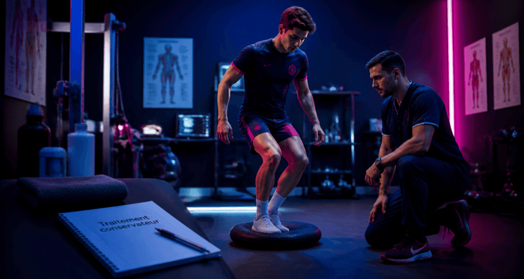 rééducation ménisque non opéré exercice proprioception
