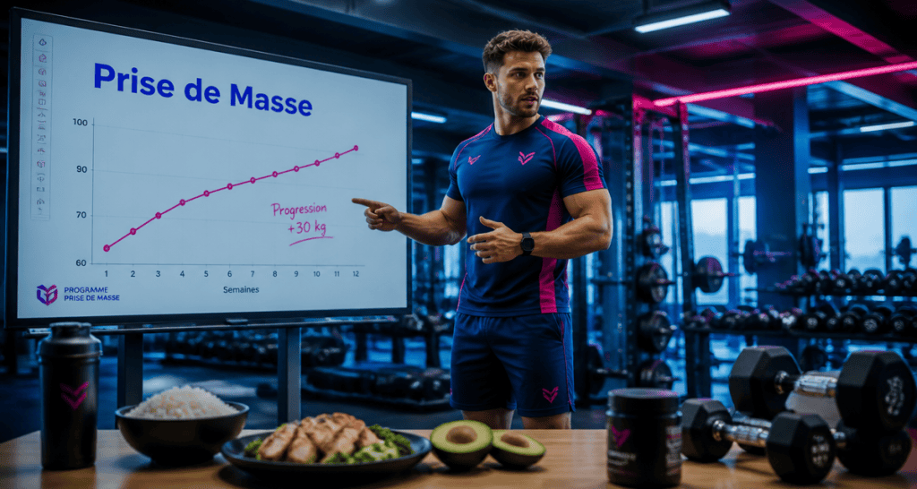 regime de prise de masse athlète salle musculation