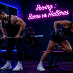 Rowing barre ou halteres hommes et femmes salle musculation