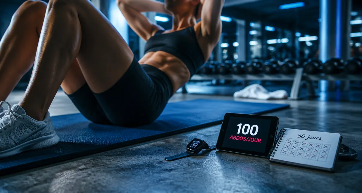 100 abdos par jour, crunchs et posture en salle de sport