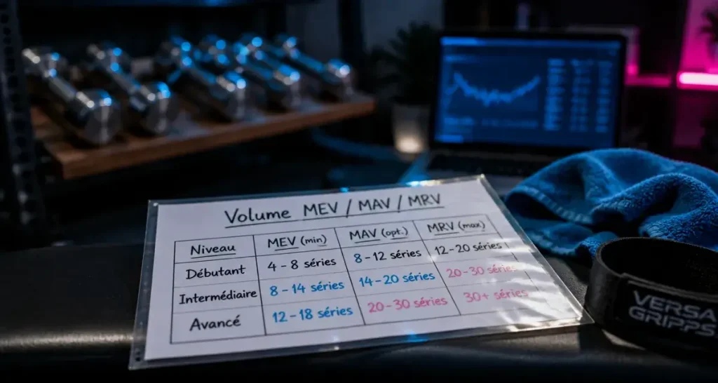 Combien de serie par muscle par semaine : volume MEV/MAV/MRV en home-gym