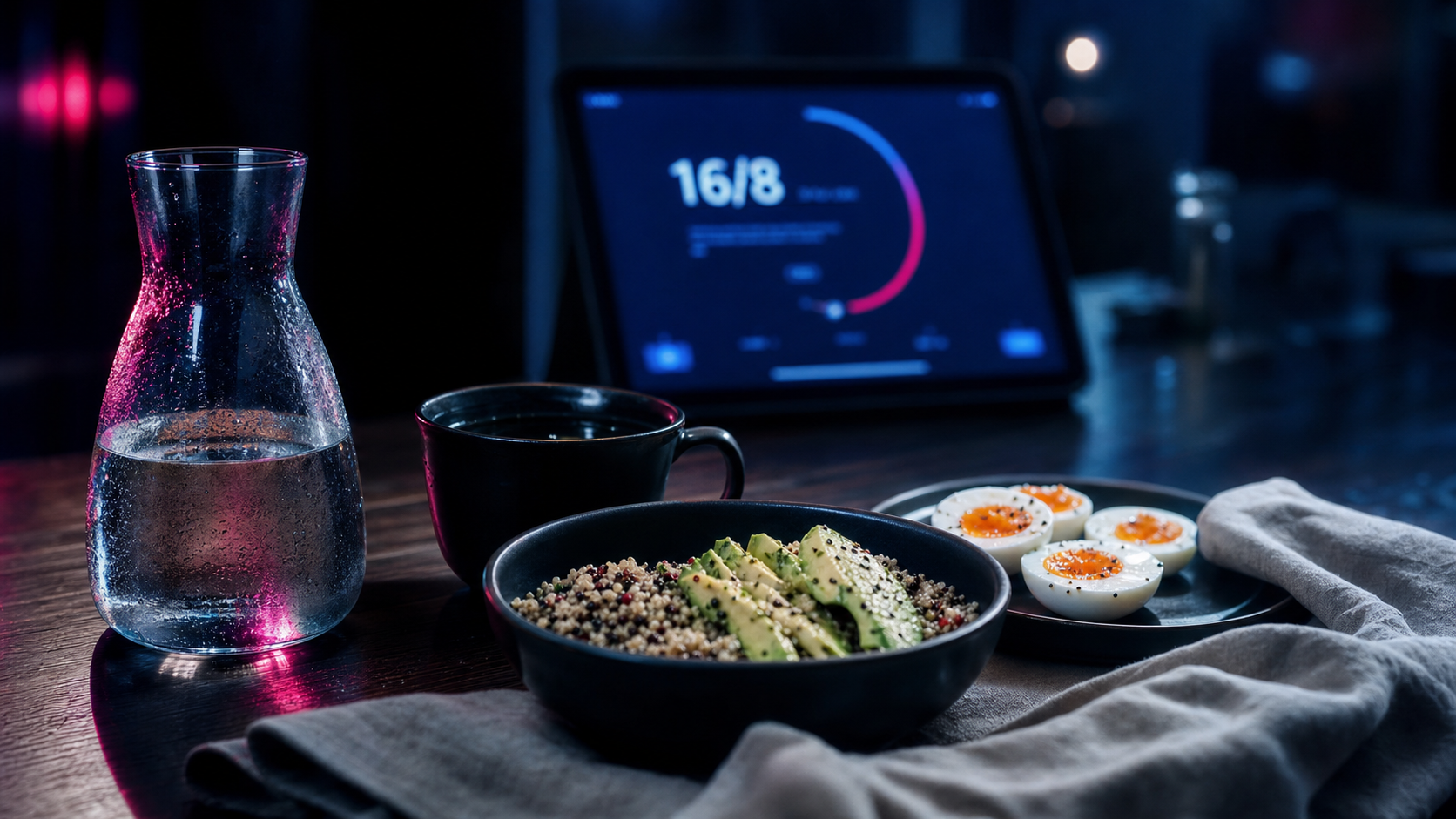 Comment faire le jeune intermittent 16/8 : café, eau et repas équilibré