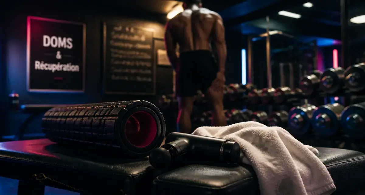 Courbatures après musculation bon signe : récupération avec rouleau de massage