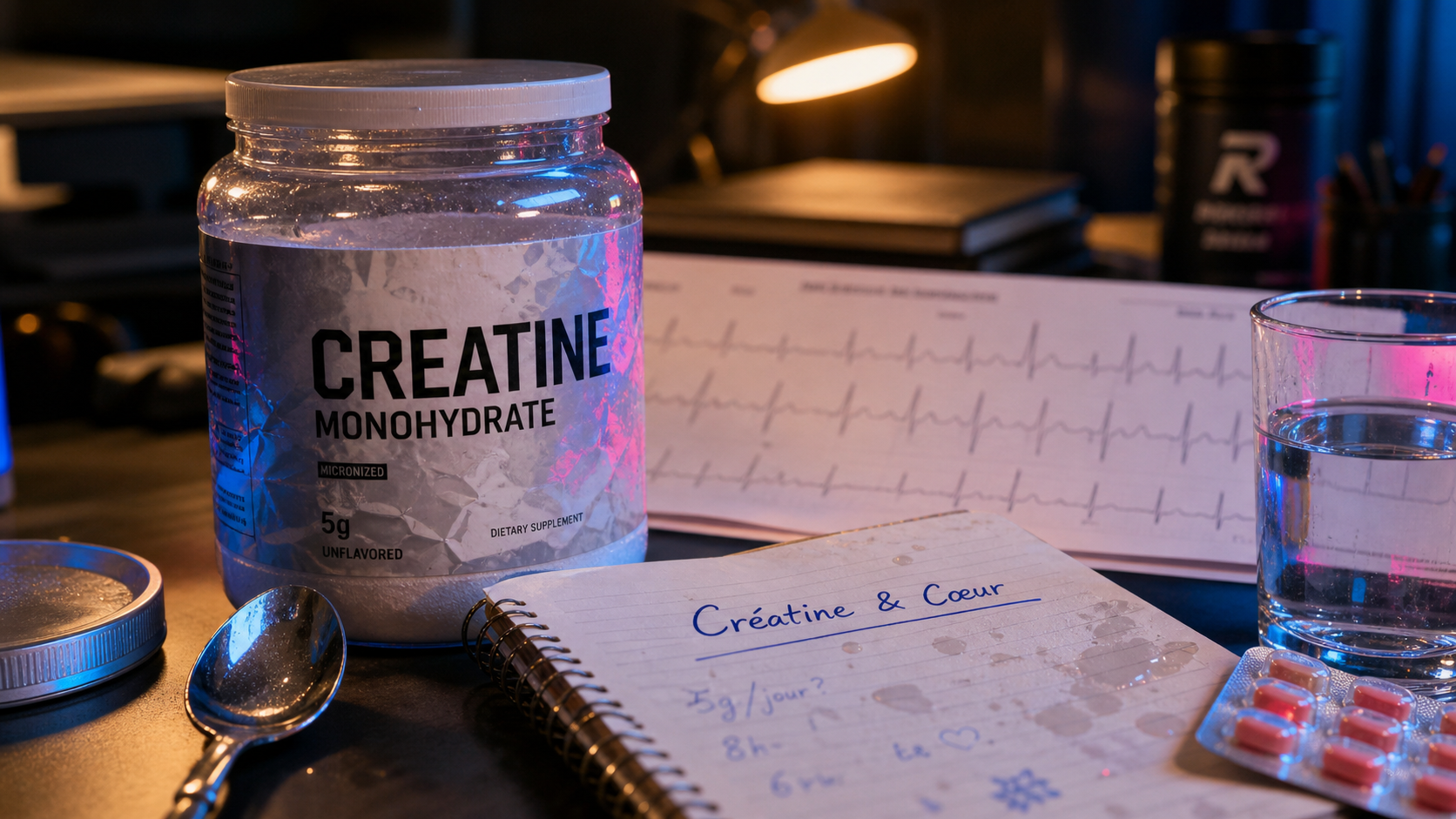 Créatine dangereuse pour le cœur : créatine et électrocardiogramme