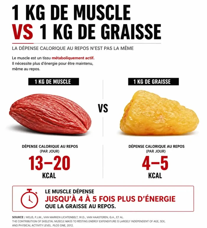 Comparaison métabolique entre muscle et graisse pour comprendre l'impact de la musculation sur le métabolisme