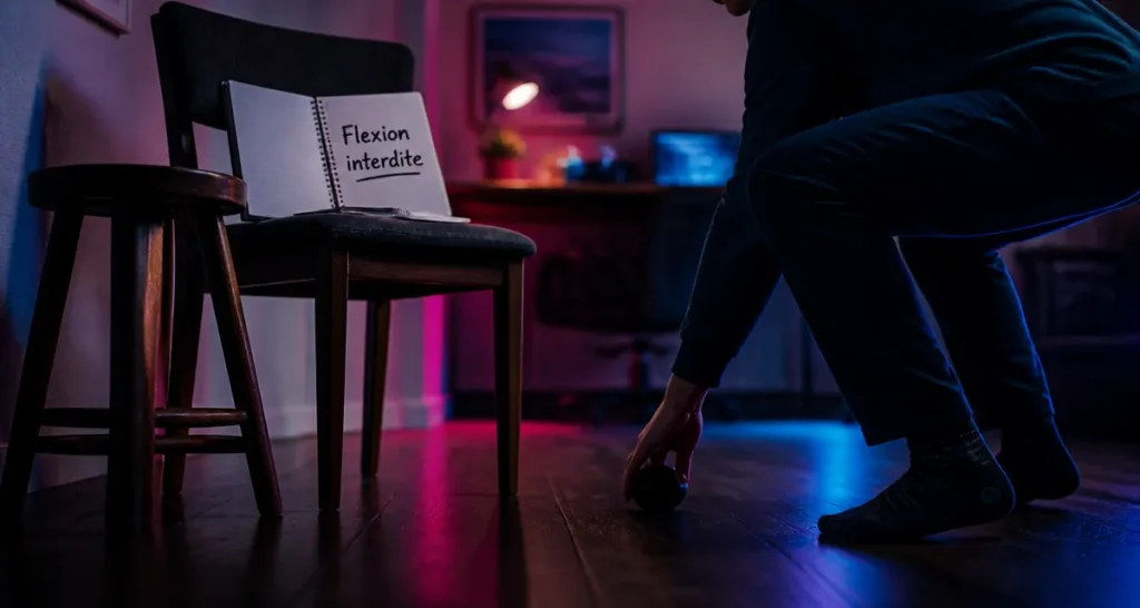 Hernie discale : mouvements interdits, flexion interdite au bureau
