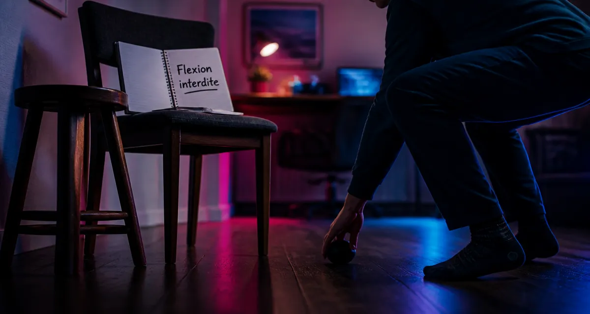 Hernie discale : mouvements interdits, flexion interdite au bureau