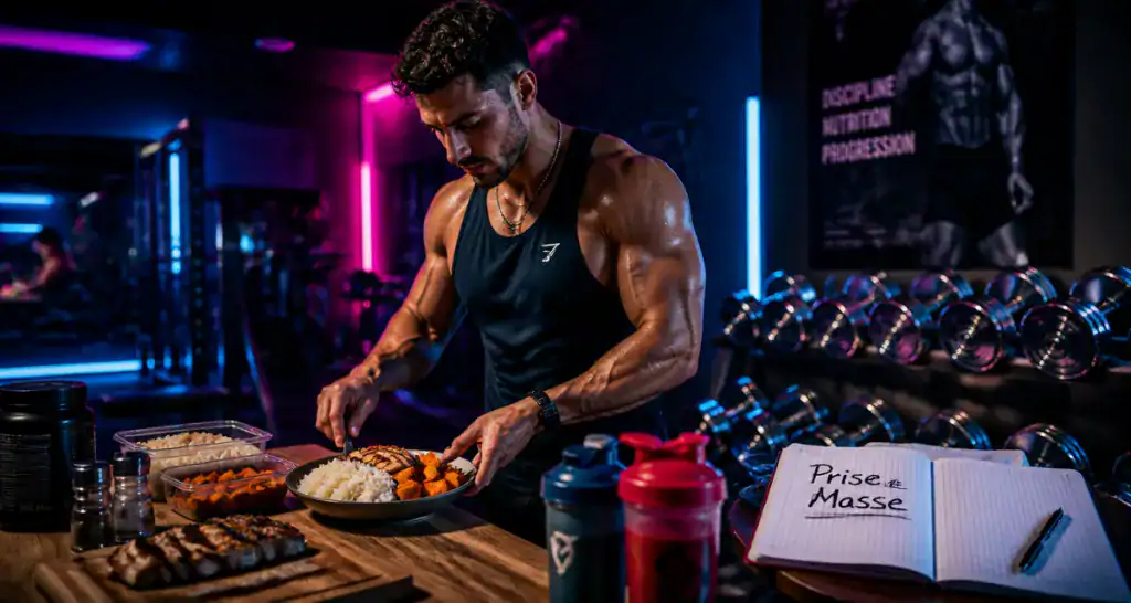 prise de masse musculaire préparation repas sain