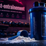 Quand prendre de la whey après entraînement, shaker avec poudre