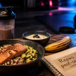 Que manger apres le sport : bowl quinoa au saumon, yaourt grec, banane et protéines