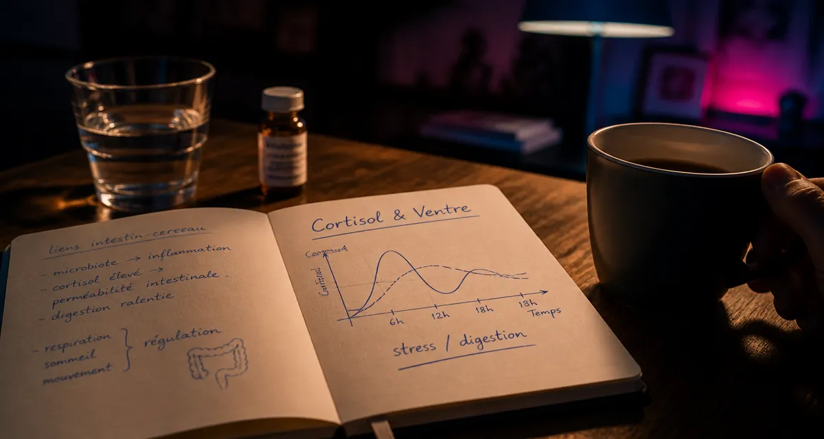 Taux de cortisol eleve et ventre gonfle : stress et ballonnements