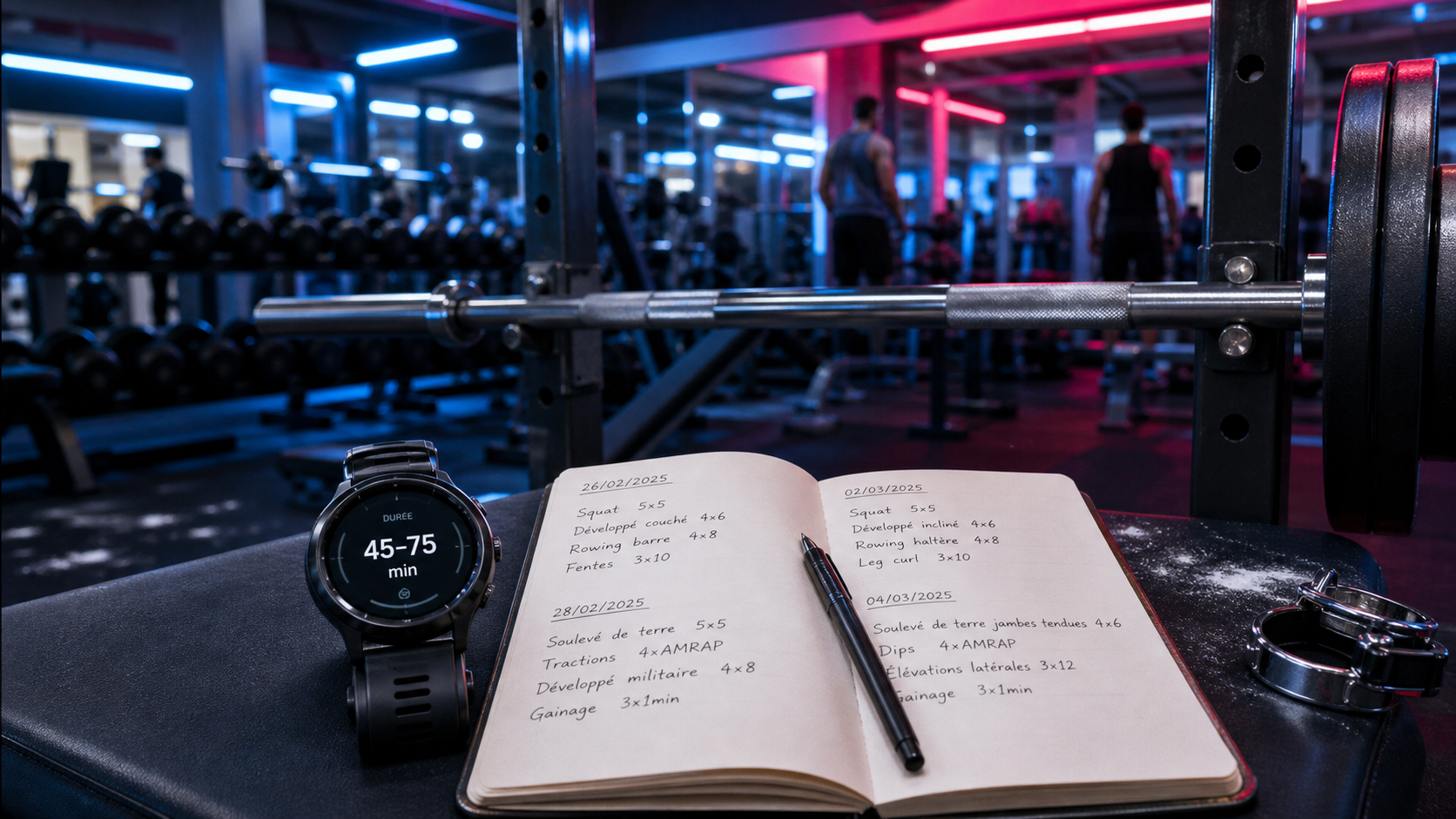 Durée séance musculation : 45 à 75 min en salle de sport