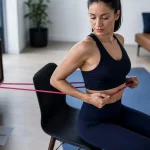 Gym avec un elastique : tirage dos à domicile