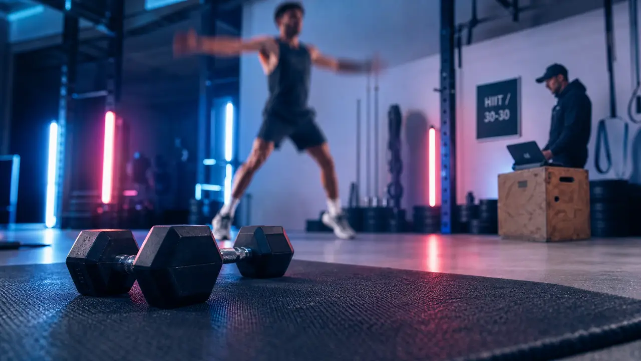 HIIT perte de poids : séance 30-30 en salle, coach