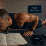 Musculation poids du corps programme : homme fait une pompe au sol