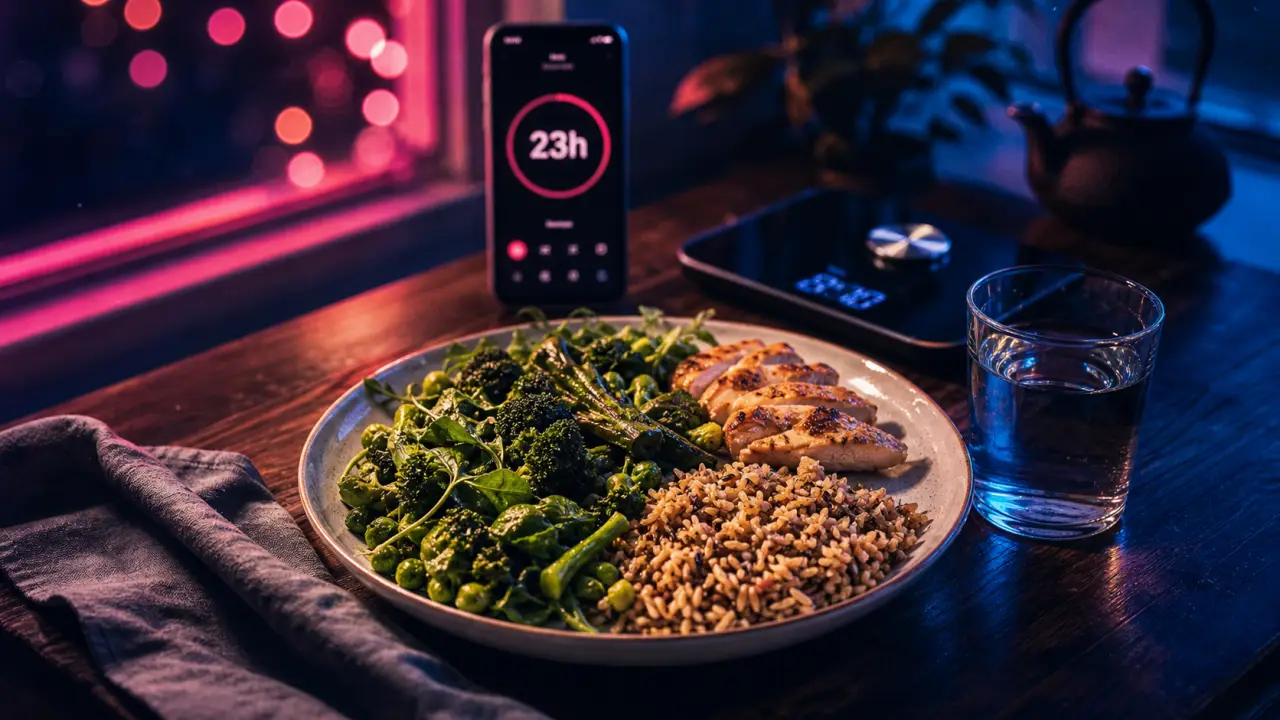 OMAD perte de poids par semaine : 23h de jeûne, assiette et timer 23h