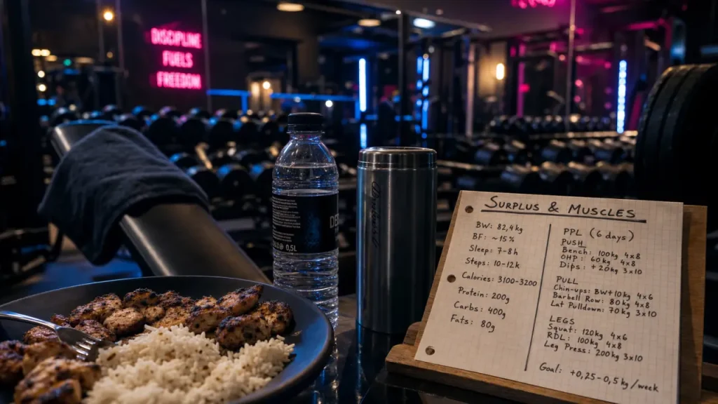 Prise rapide de masse musculaire : riz et poulet en salle de sport