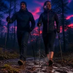 Méthode d' entraînement nordique perte de poids : marche nordique en forêt humide