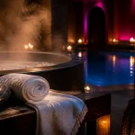 Séjour remise en forme au spa thermal : pierre, serviette et hydromassage fumant