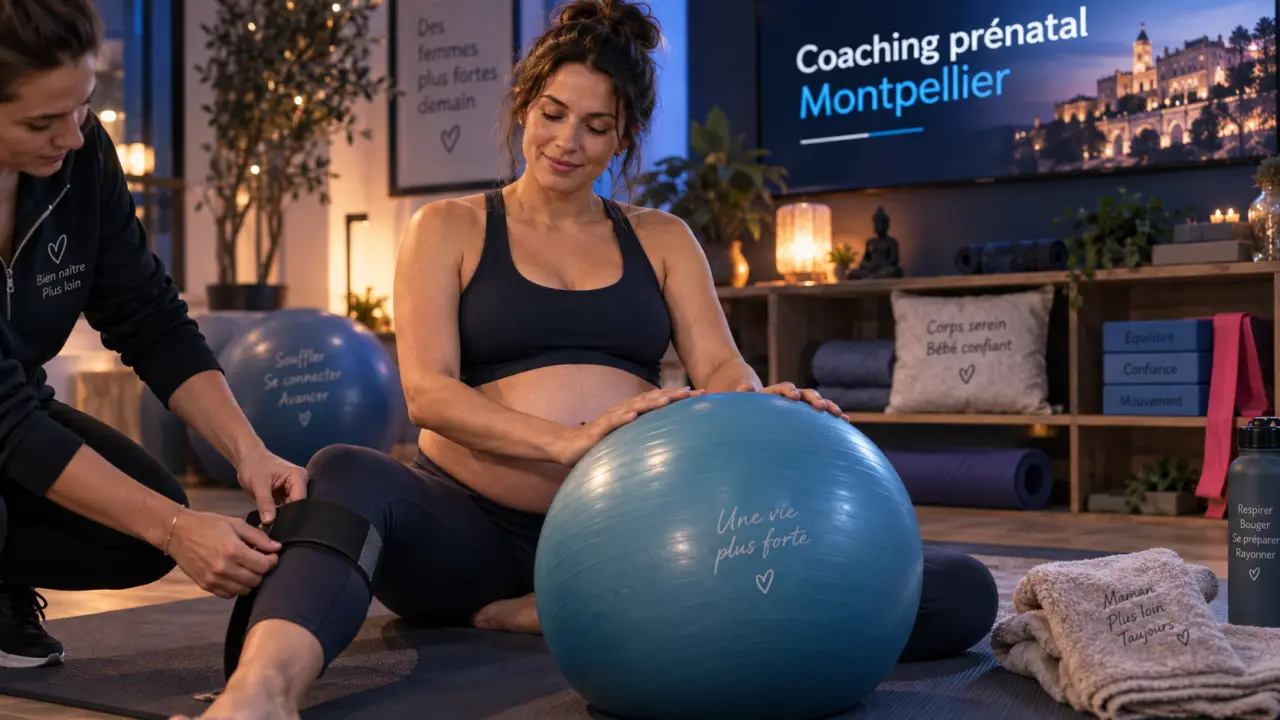 Coaching sportif femme enceinte à Montpellier, séance prénatale