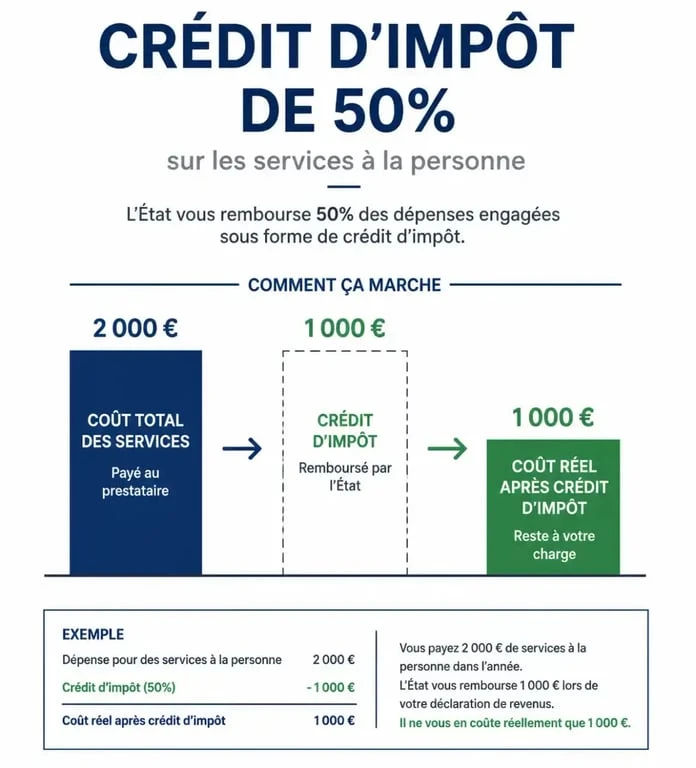 Schéma explicatif du crédit d'impôt pour le coaching sportif