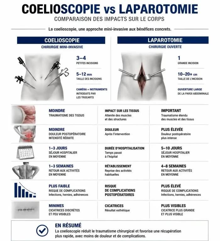 Comparatif des techniques chirurgicales pour la perte de poids après opération kyste ovarien