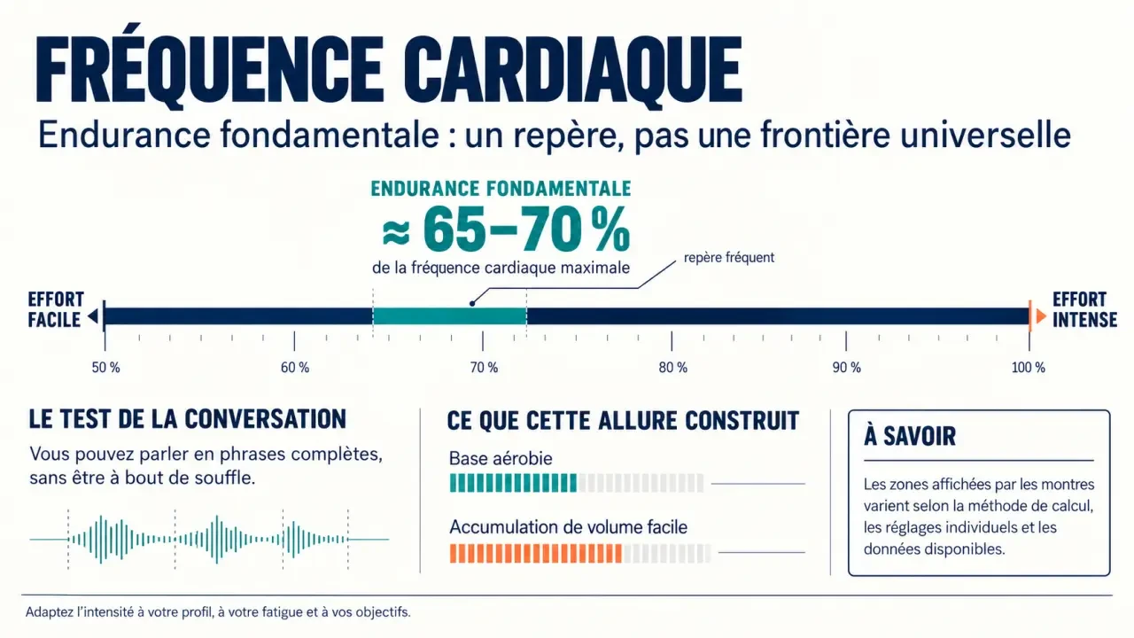 Infographie sur la frequence cardiaque endurance fondamentale et les zones d'effort