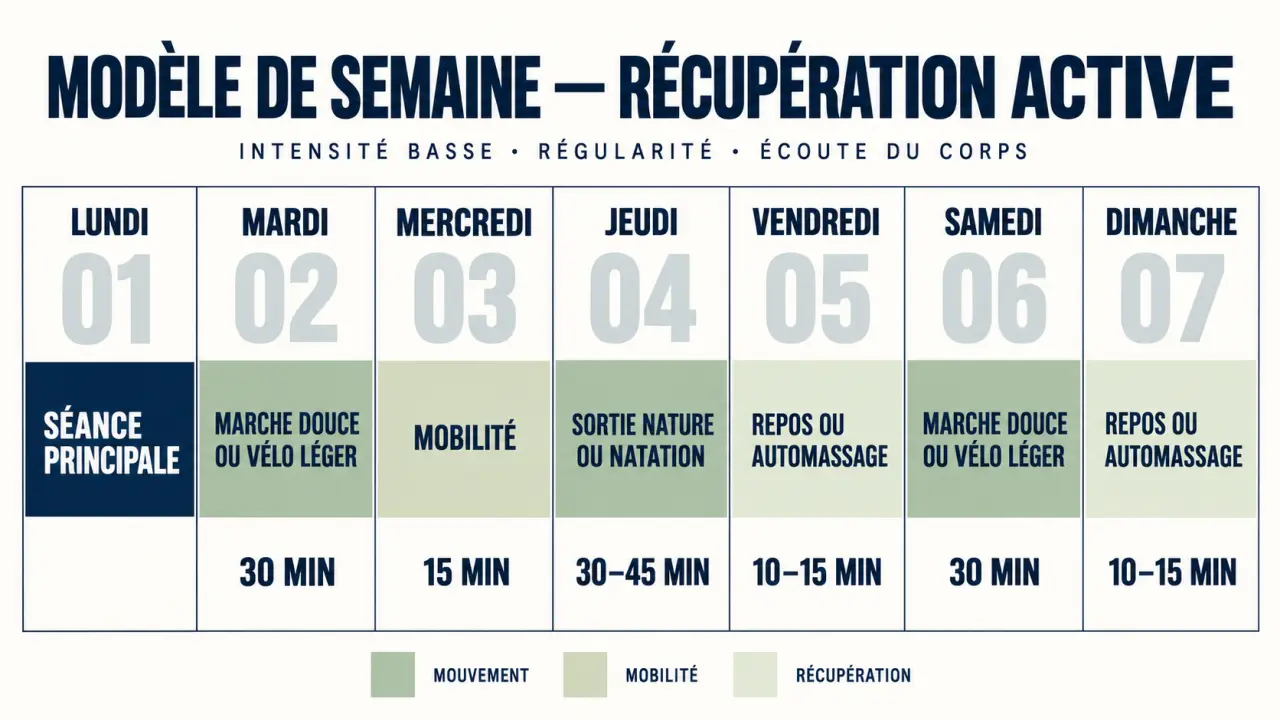 Comment intégrer la récupération active dans sa routine bien-être : modèle de semaine du lundi au dimanche