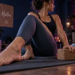 Hatha yoga c est quoi : torsion douce assise, studio de yoga